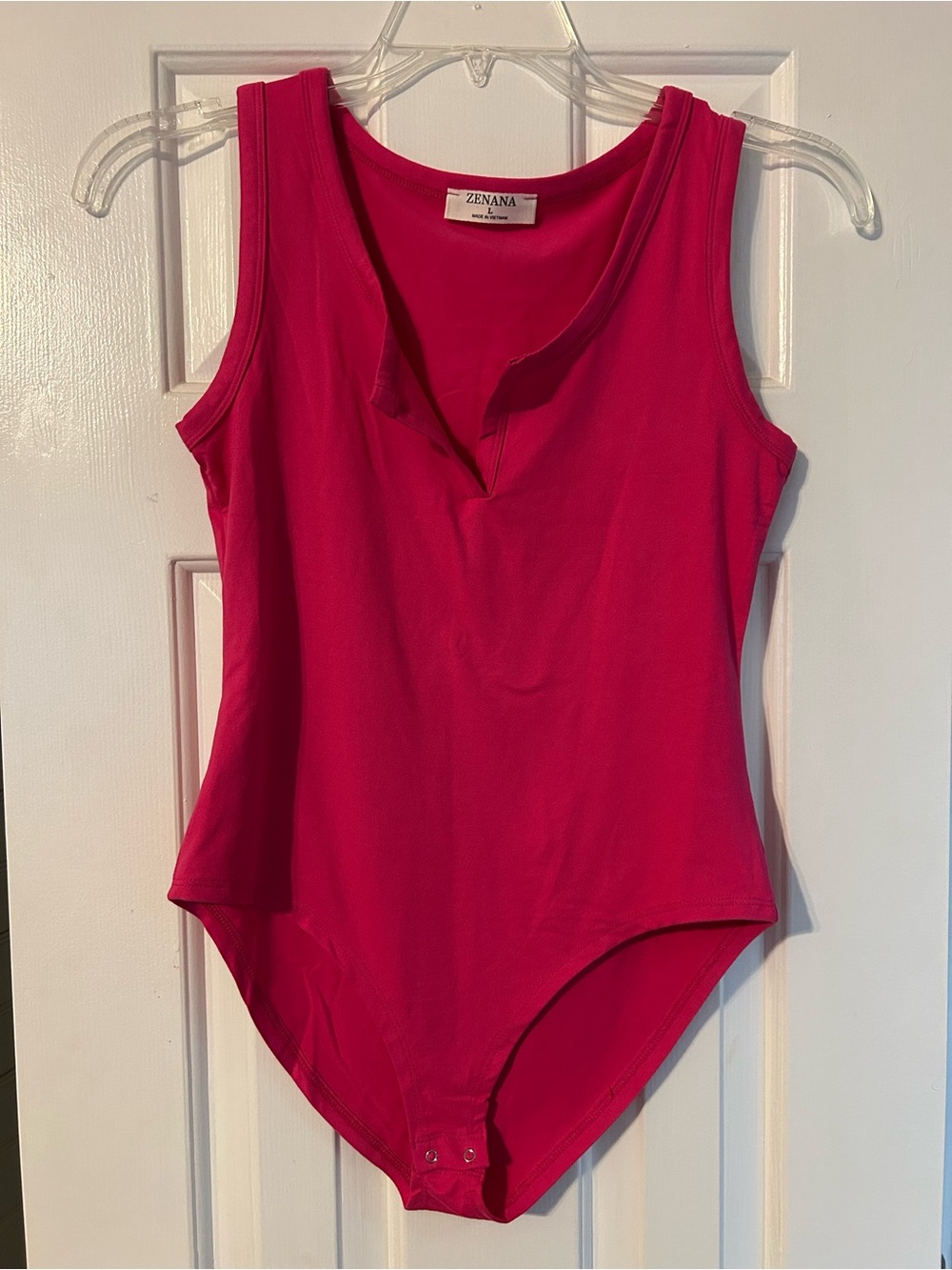 Zenana Outfitters Hot Pink Sleeveless Bodysuit